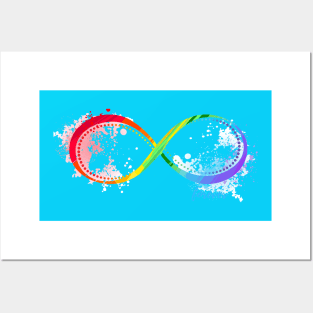 Infinity Forever rainbow watercolor splash Posters and Art